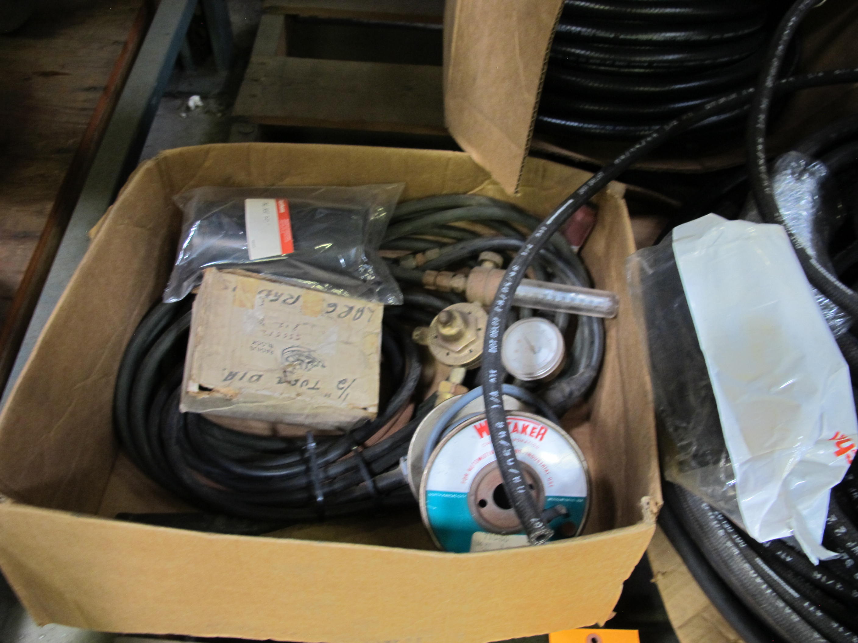 LOT TO INCLUDE: MISC. HOSING, AIR BRAKE HOSING, (1) VICTOR PRESSURE REGULATOR, SILICONE IGNITION CABLE. LOADING & HANDLING FEE $15-4539